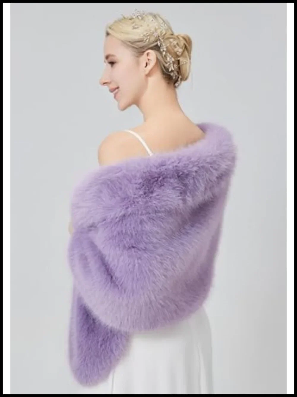 Women's Faux Fur Wrap Shawl Shrug Scarf Cape Stole Warm Winter Bridal
